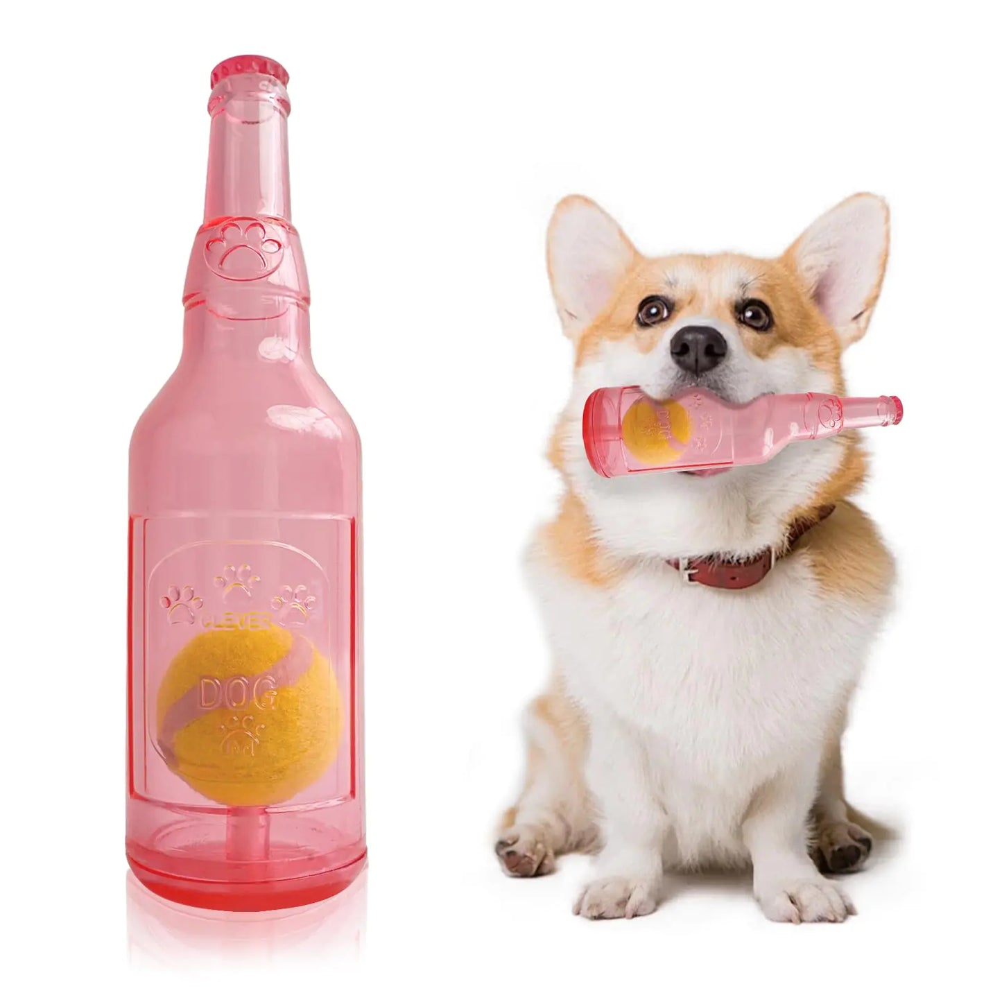EeYahYong Water Bottle Dog Toy - Dog Toys for Aggressive Chewers Cute Squeaky Dog Toys for Large/Medium/Small Dogs Interactive Dog Toys to Keep Them Busy Crunchnplay Bottle Toy