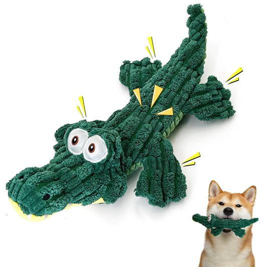 Zuykjeagle Dog Toys for Large Dogs，Plush Animal Dog Toys with Soft Fabric for Small Medium and Large Dogs - Interactive Tug of War Dog Toys with Crinkle Paper （Crocodile）
